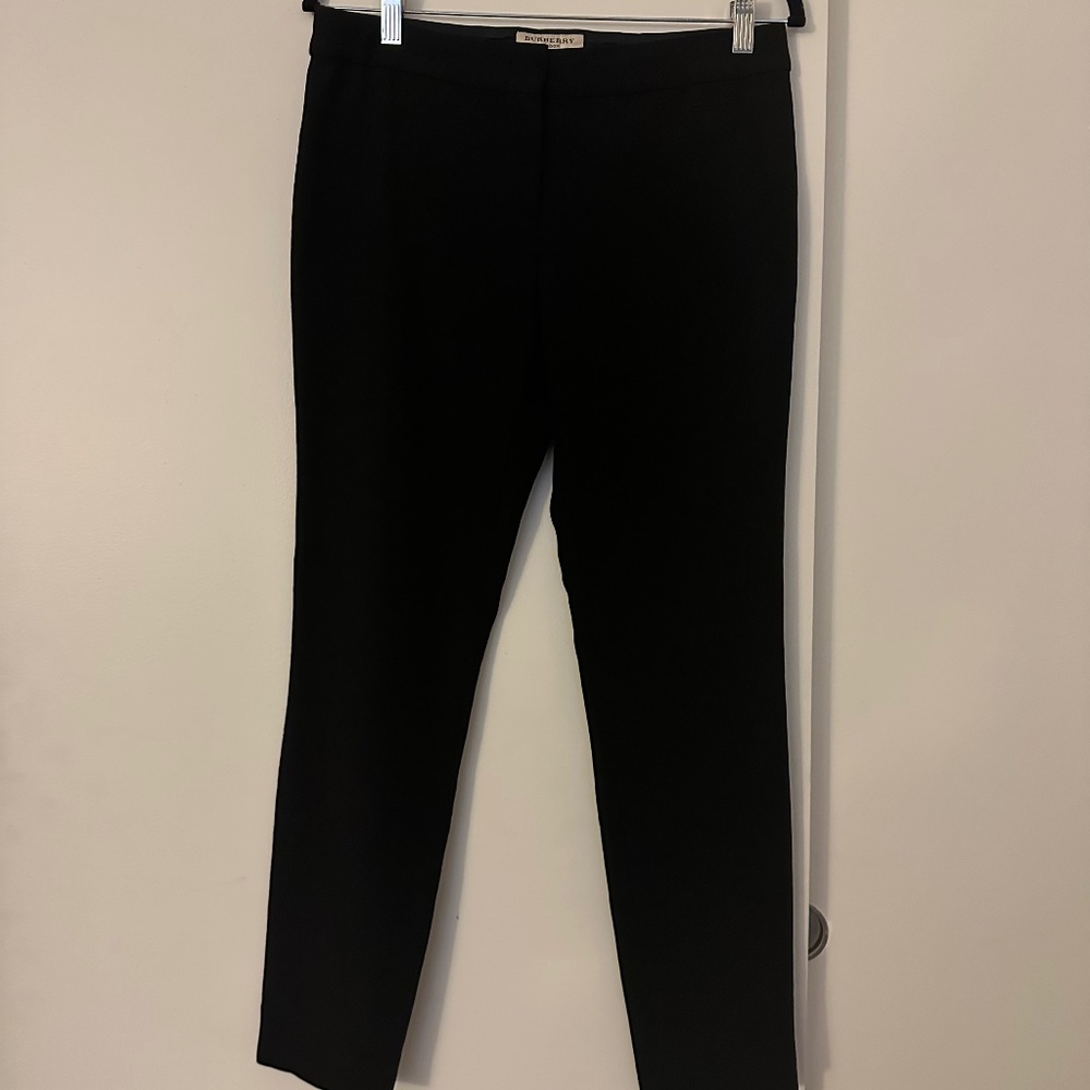 Burberry women black pants straight leg